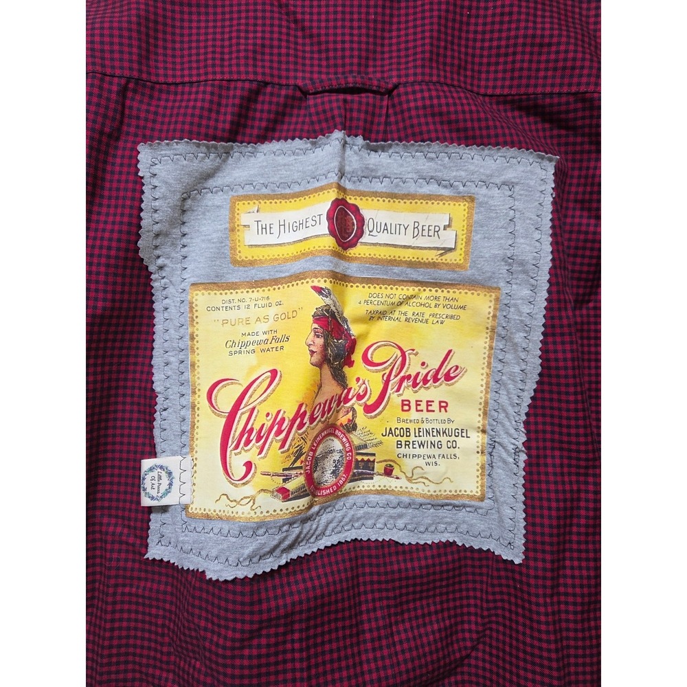 Upcycle Repurposed Chippewa's Pride Beer Shirt Orvis Large Indian Princess